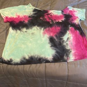 Tie die off shoulder blouse